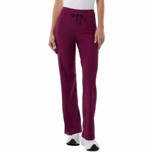 32 Degrees Cool Womens Small Purple Ribbed Wide-Leg Stretch Pants d0212